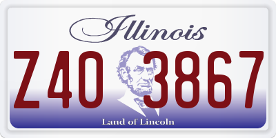 IL license plate Z403867