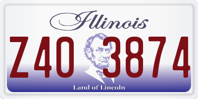 IL license plate Z403874
