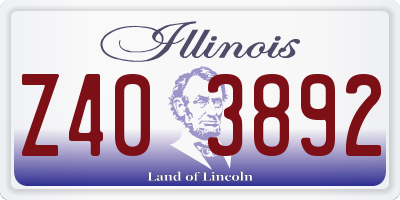 IL license plate Z403892