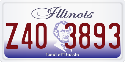 IL license plate Z403893