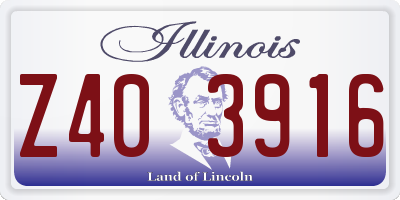 IL license plate Z403916