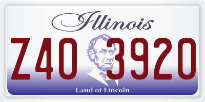 IL license plate Z403920
