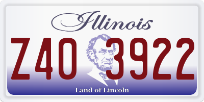 IL license plate Z403922