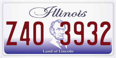 IL license plate Z403932