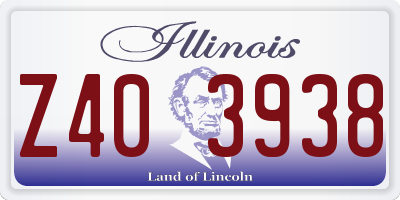 IL license plate Z403938