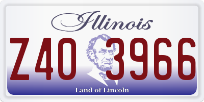 IL license plate Z403966