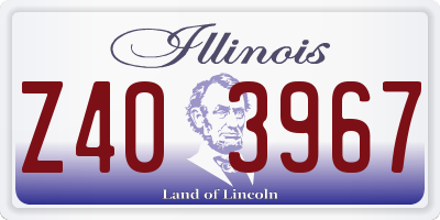 IL license plate Z403967