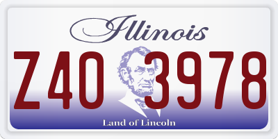 IL license plate Z403978