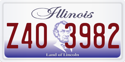 IL license plate Z403982