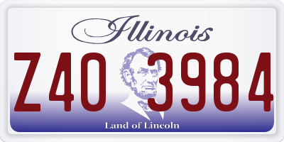 IL license plate Z403984