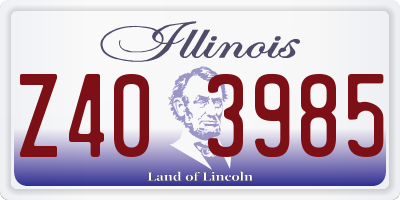 IL license plate Z403985