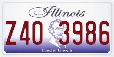 IL license plate Z403986