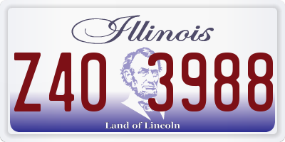 IL license plate Z403988