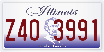 IL license plate Z403991