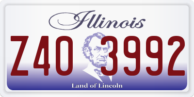IL license plate Z403992