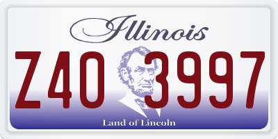 IL license plate Z403997