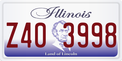 IL license plate Z403998