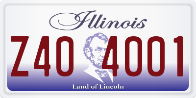 IL license plate Z404001