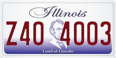 IL license plate Z404003