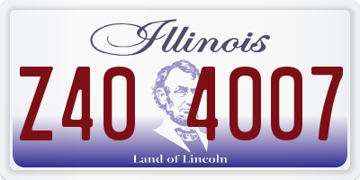 IL license plate Z404007