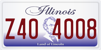 IL license plate Z404008
