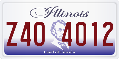 IL license plate Z404012