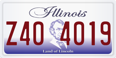 IL license plate Z404019