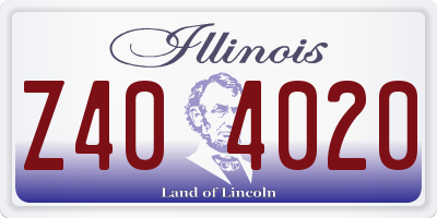 IL license plate Z404020