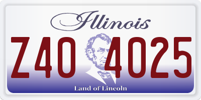 IL license plate Z404025