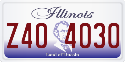 IL license plate Z404030