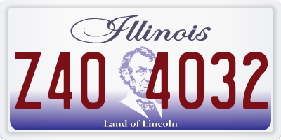 IL license plate Z404032