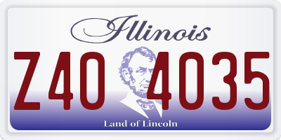 IL license plate Z404035