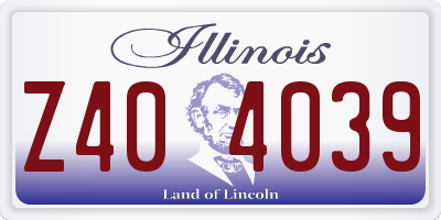 IL license plate Z404039