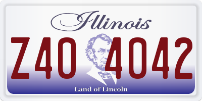 IL license plate Z404042