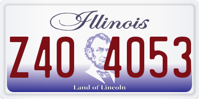 IL license plate Z404053