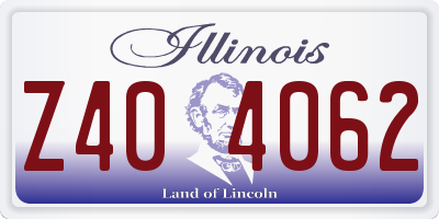 IL license plate Z404062