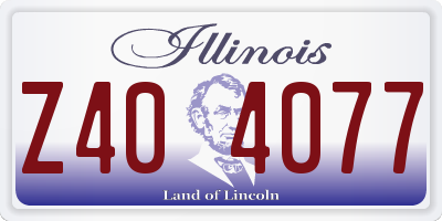 IL license plate Z404077