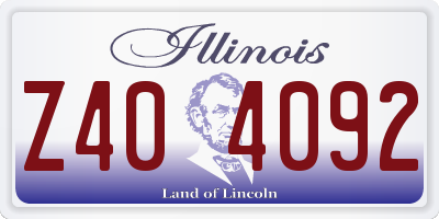 IL license plate Z404092