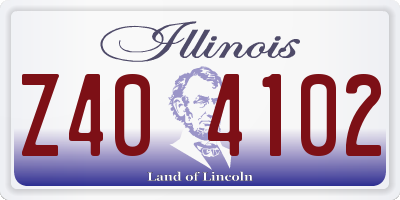 IL license plate Z404102