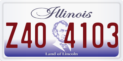 IL license plate Z404103