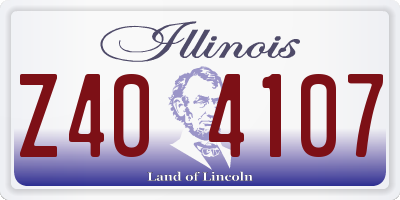 IL license plate Z404107