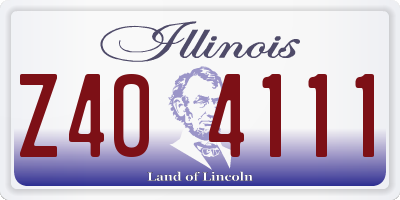 IL license plate Z404111