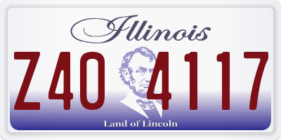 IL license plate Z404117