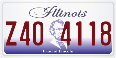 IL license plate Z404118