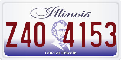 IL license plate Z404153