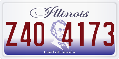 IL license plate Z404173