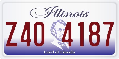 IL license plate Z404187