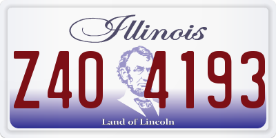 IL license plate Z404193