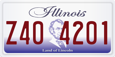 IL license plate Z404201