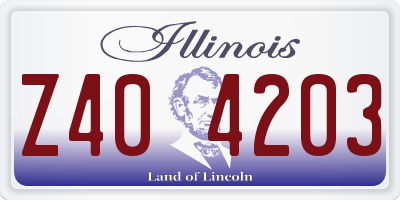 IL license plate Z404203